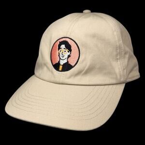 Beechfield B54 Beige Baseball Cap Nerd Embroidery Organic Cotton Adjustable Hat